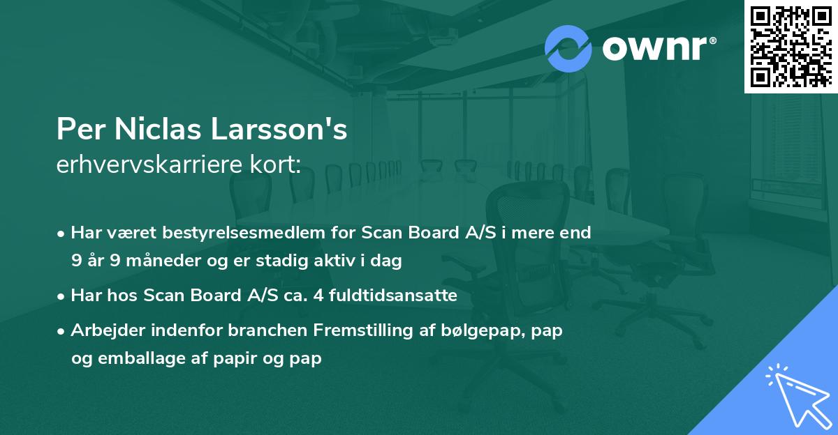 Per Niclas Larsson's erhvervskarriere kort