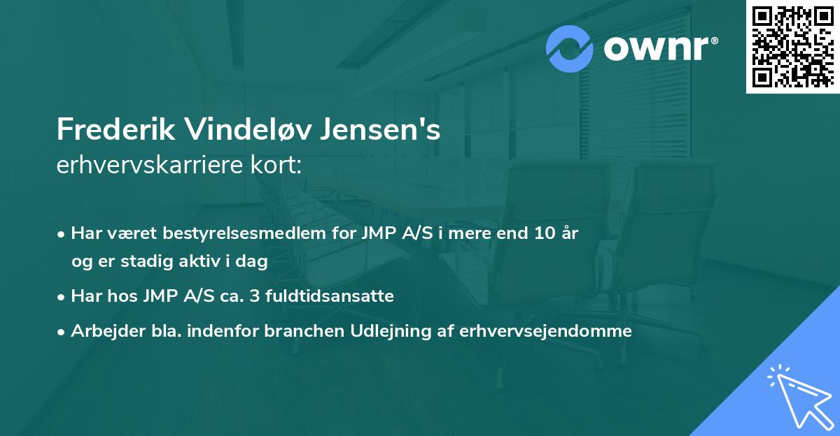 Frederik Vindeløv Jensen's erhvervskarriere kort