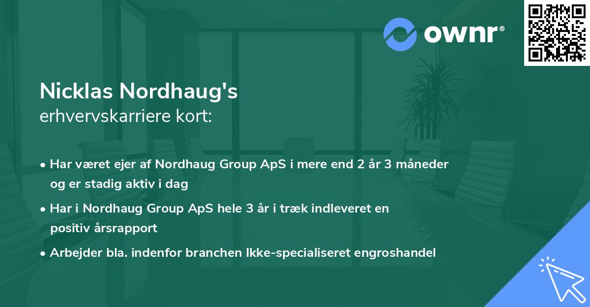 Nicklas Nordhaug's erhvervskarriere kort