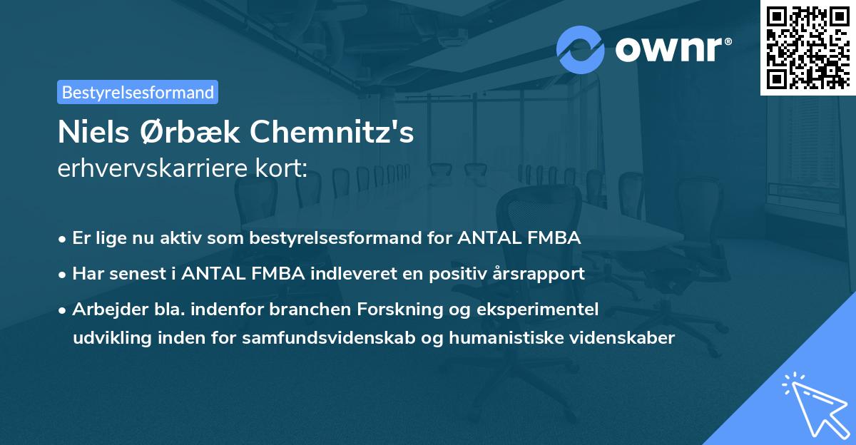 Niels Ørbæk Chemnitz's erhvervskarriere kort