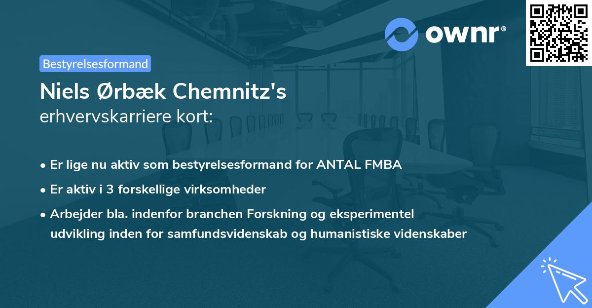Niels Ørbæk Chemnitz's erhvervskarriere kort