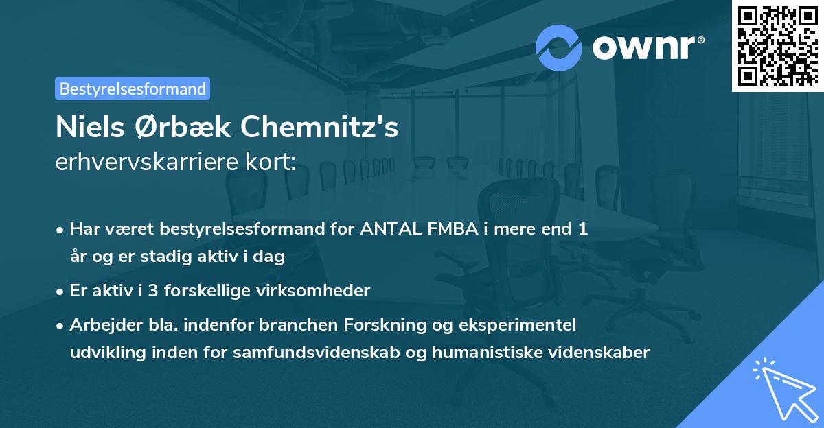 Niels Ørbæk Chemnitz's erhvervskarriere kort