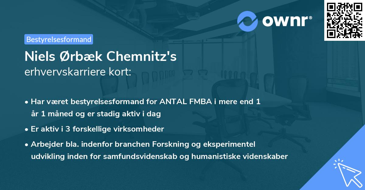 Niels Ørbæk Chemnitz's erhvervskarriere kort