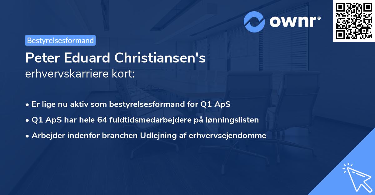 Peter Eduard Christiansen's erhvervskarriere kort