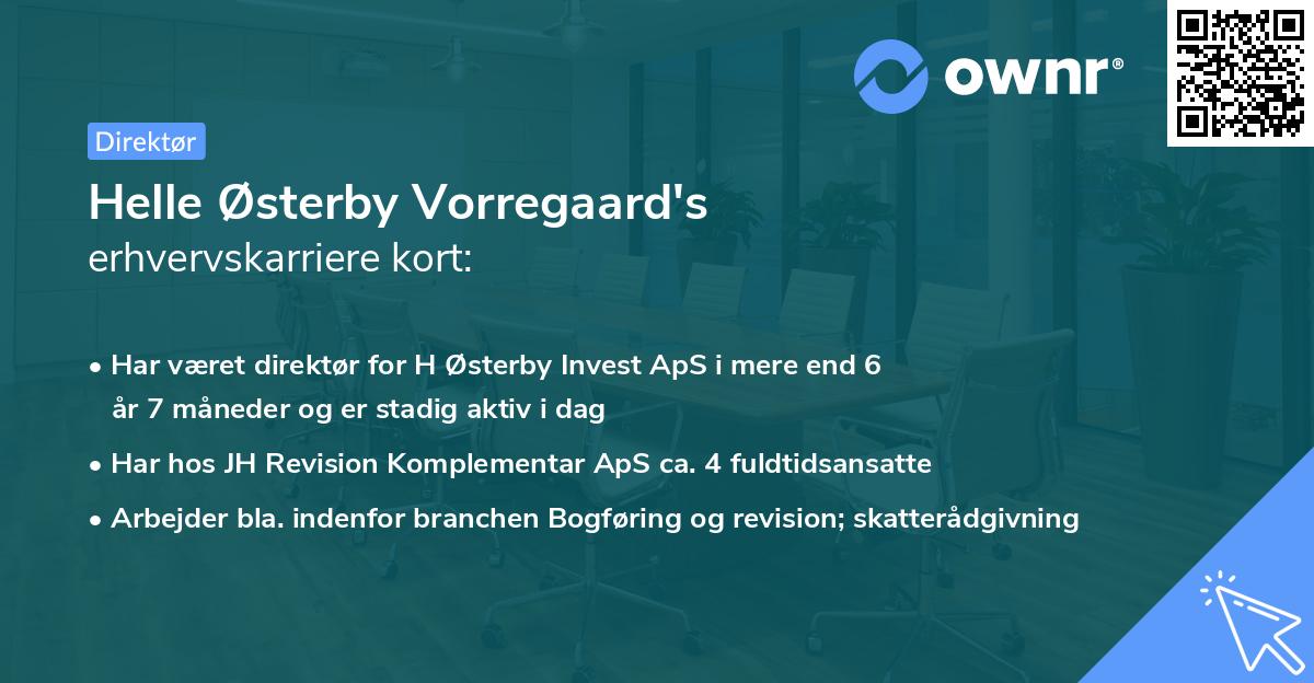 Helle Østerby Vorregaard's erhvervskarriere kort
