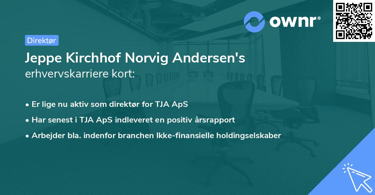Jeppe Kirchhof Norvig Andersen's erhvervskarriere kort