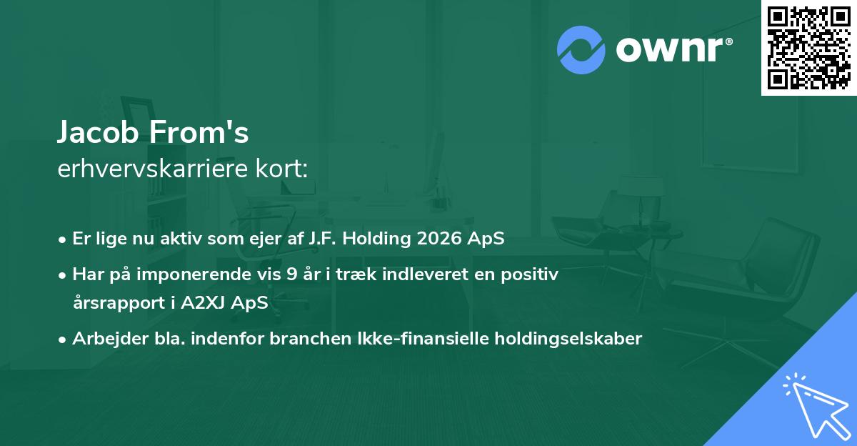 Jacob From's erhvervskarriere kort