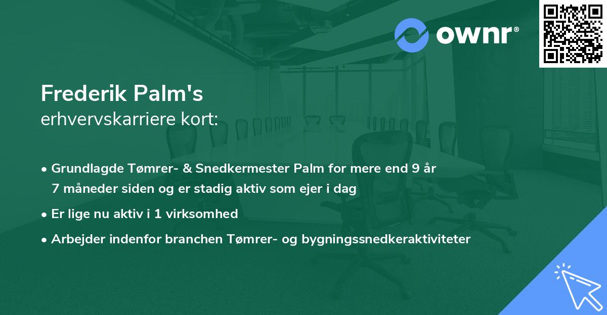 Frederik Palm's erhvervskarriere kort