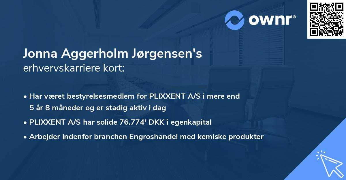 Jonna Aggerholm Jørgensen's erhvervskarriere kort