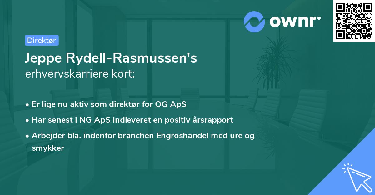 Jeppe Rydell-Rasmussen's erhvervskarriere kort