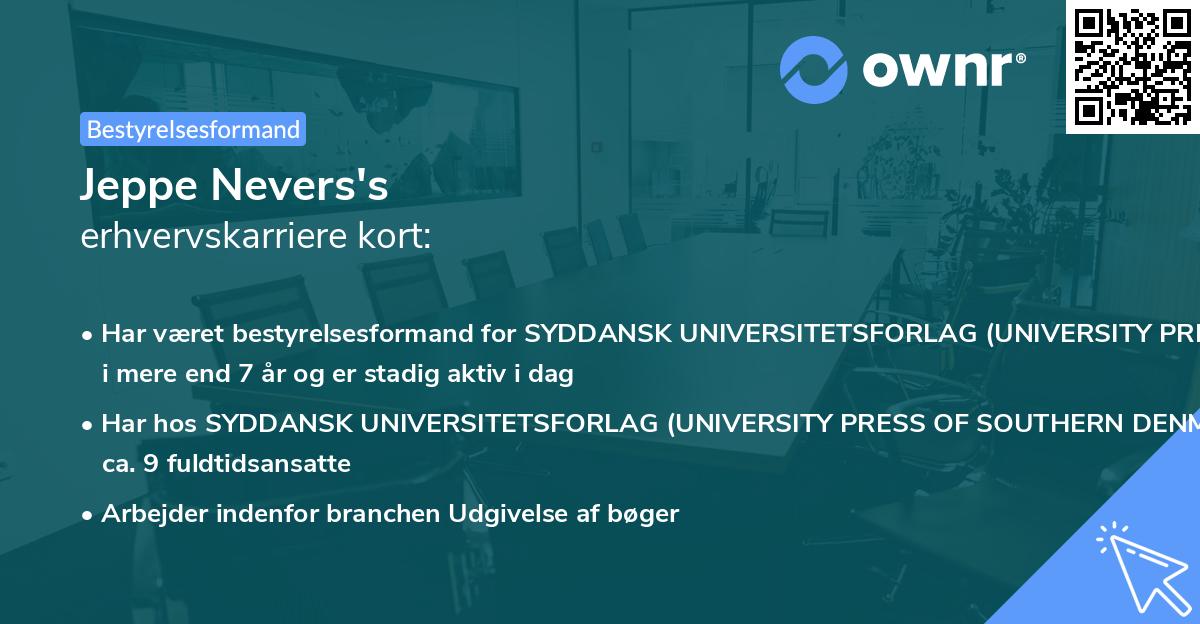 Jeppe Nevers's erhvervskarriere kort