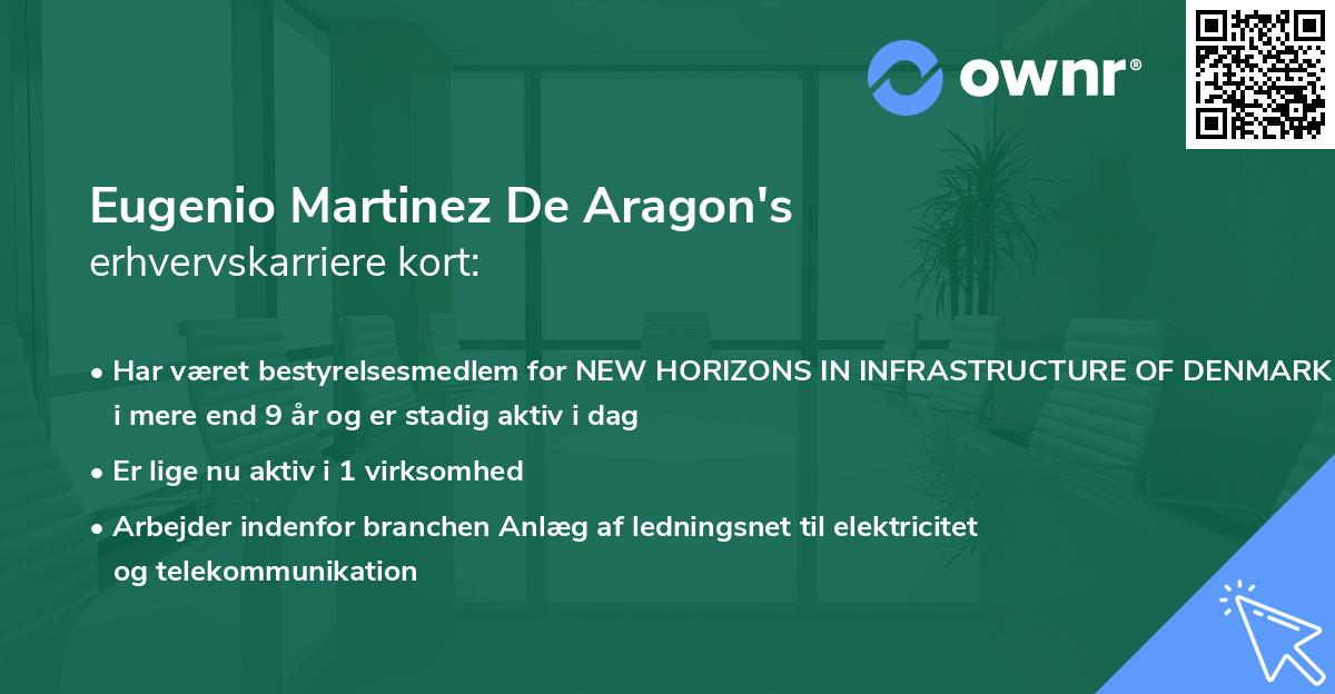 Eugenio Martinez De Aragon's erhvervskarriere kort