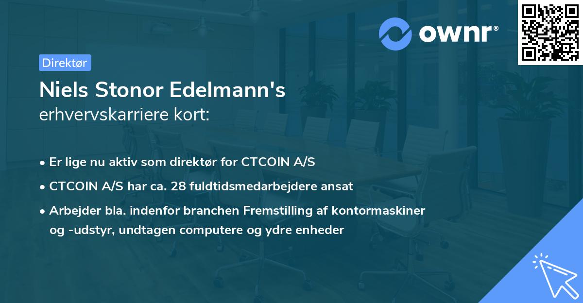 Niels Stonor Edelmann's erhvervskarriere kort