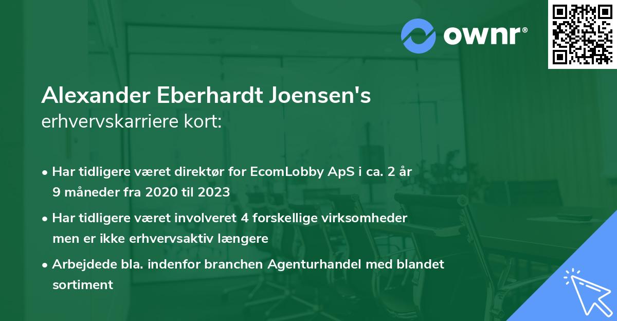 Alexander Eberhardt Joensen's erhvervskarriere kort