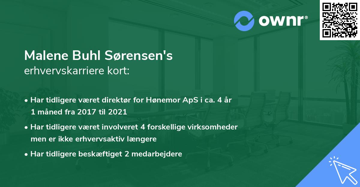 Malene Buhl Sørensen's erhvervskarriere kort