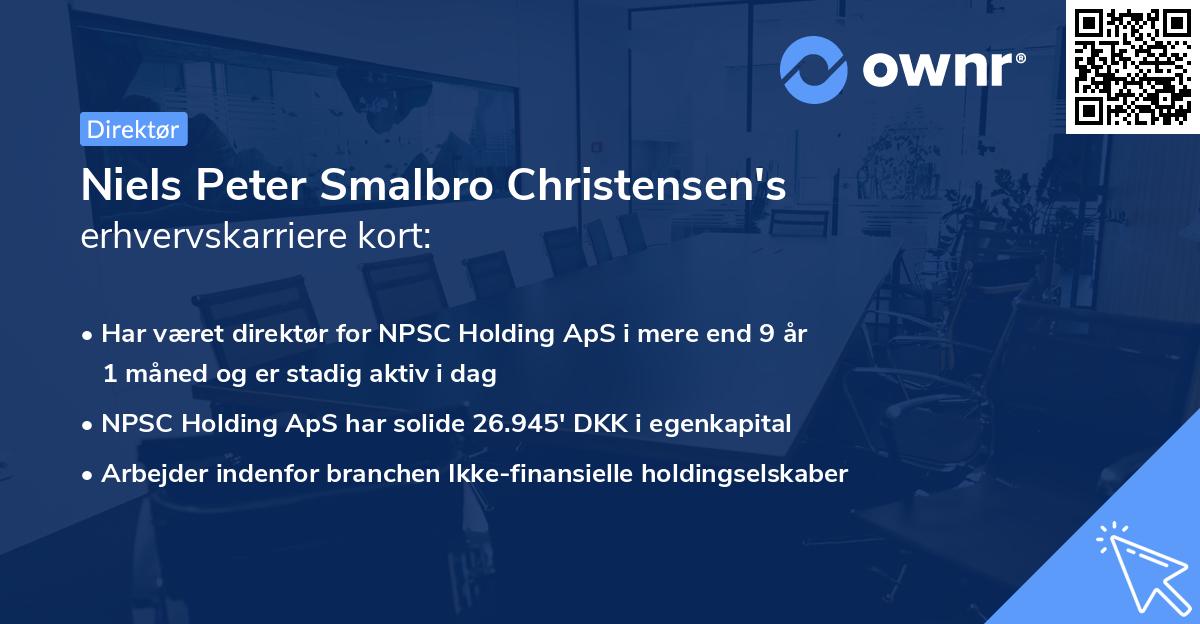 Niels Peter Smalbro Christensen's erhvervskarriere kort