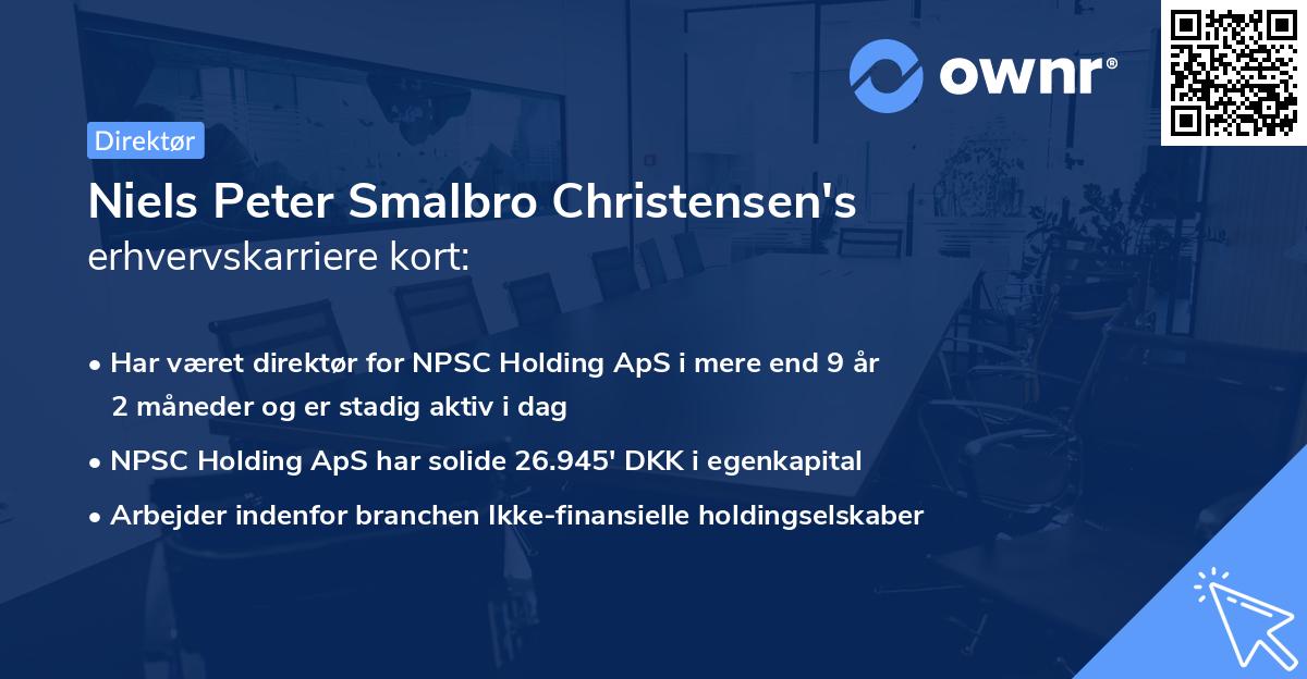 Niels Peter Smalbro Christensen's erhvervskarriere kort
