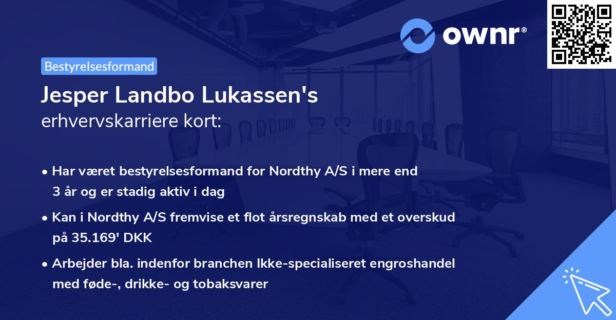 Jesper Landbo Lukassen's erhvervskarriere kort