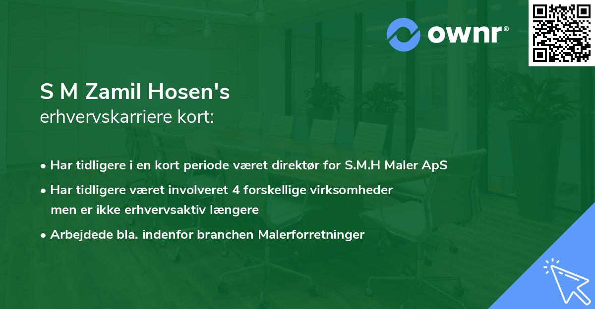 S M Zamil Hosen's erhvervskarriere kort