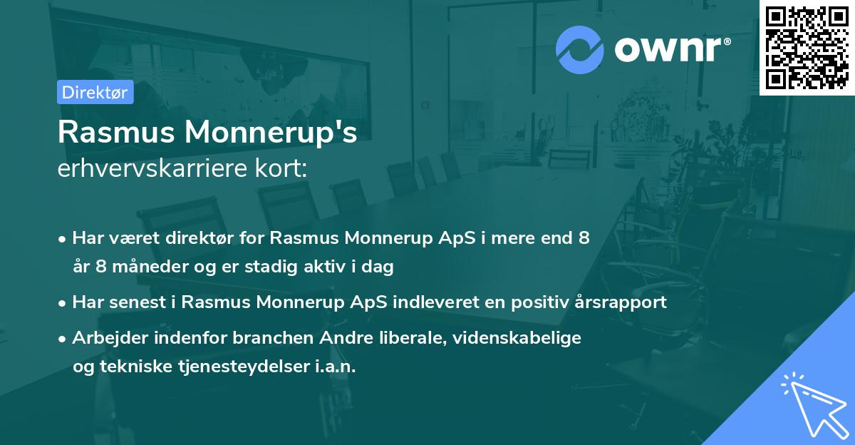 Rasmus Monnerup's erhvervskarriere kort
