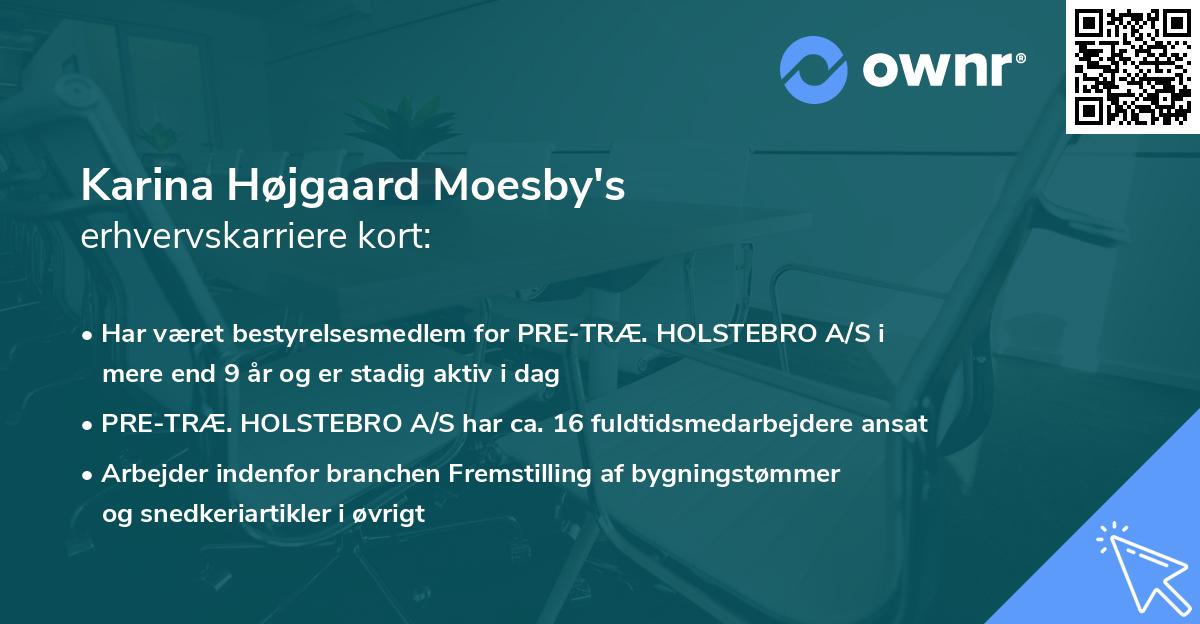 Karina Højgaard Moesby's erhvervskarriere kort