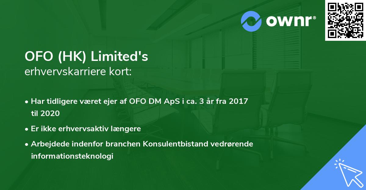 OFO (HK) Limited's erhvervskarriere kort