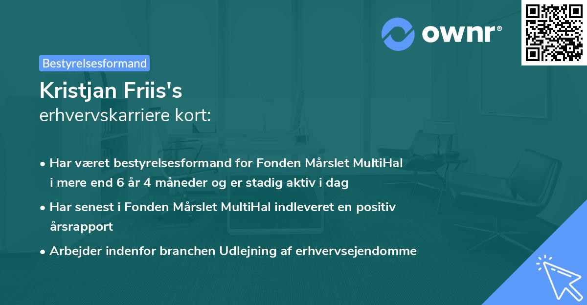 Kristjan Friis's erhvervskarriere kort