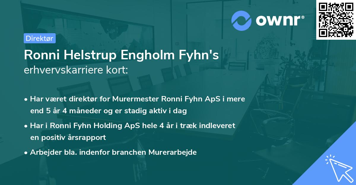 Ronni Helstrup Engholm Fyhn's erhvervskarriere kort