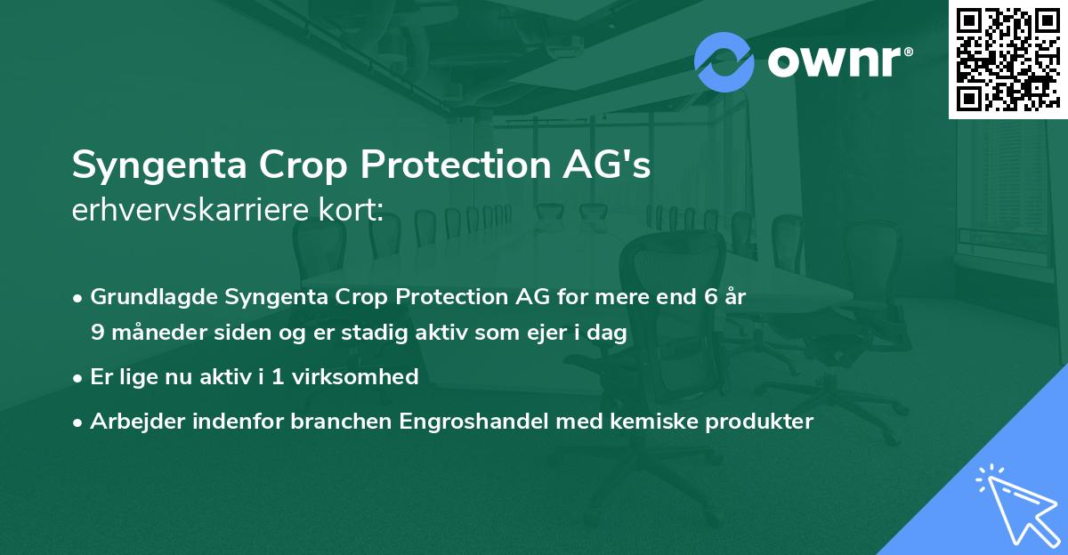 Syngenta Crop Protection AG's erhvervskarriere kort