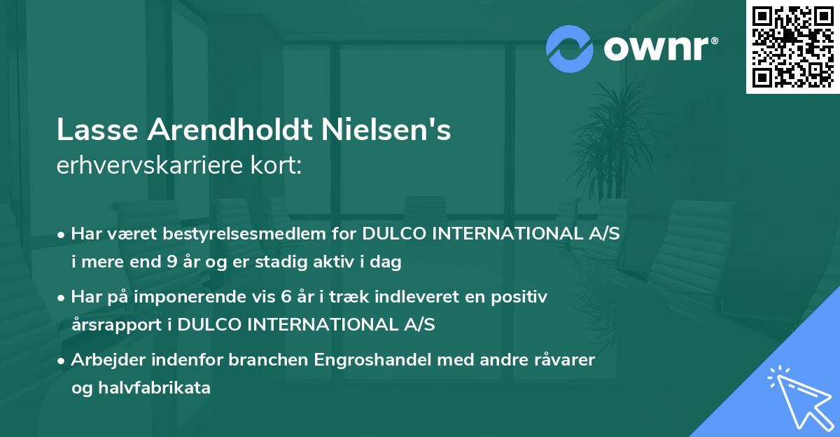 Lasse Arendholdt Nielsen's erhvervskarriere kort