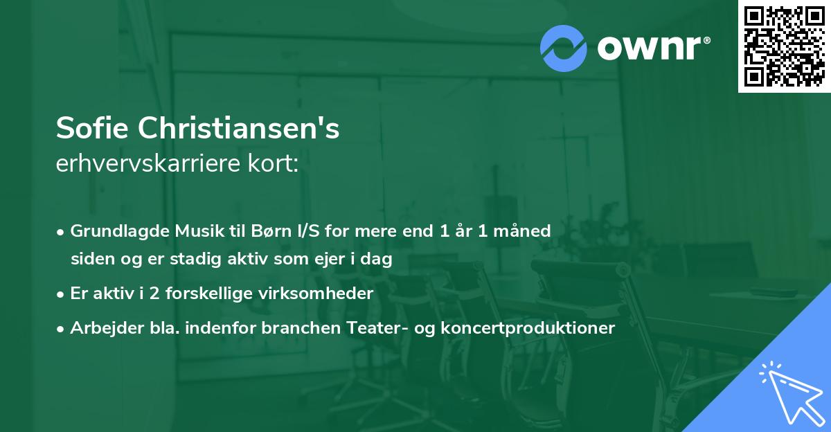Sofie Christiansen's erhvervskarriere kort