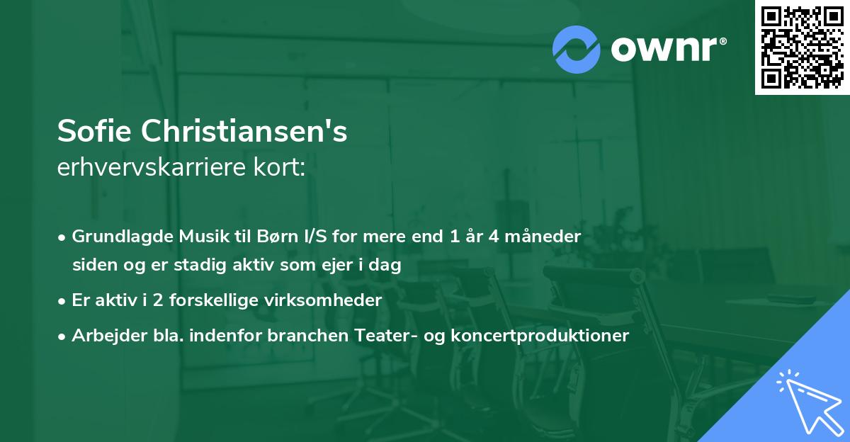 Sofie Christiansen's erhvervskarriere kort