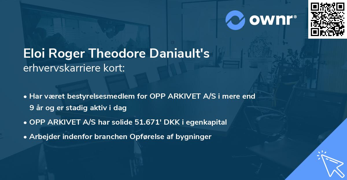 Eloi Roger Theodore Daniault's erhvervskarriere kort