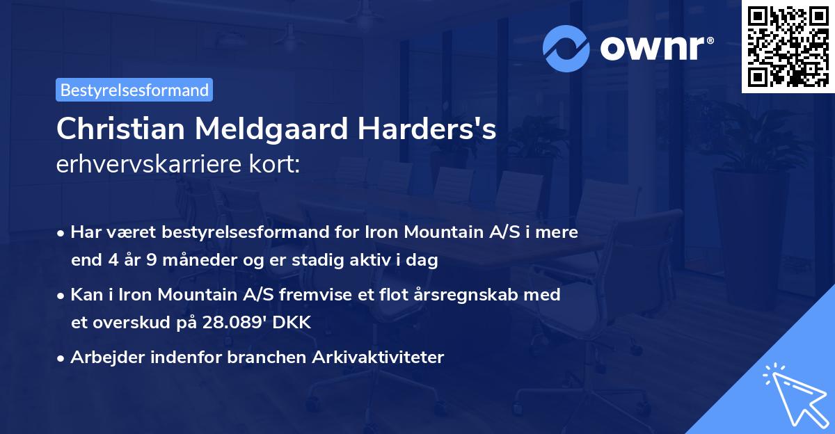 Christian Meldgaard Harders's erhvervskarriere kort