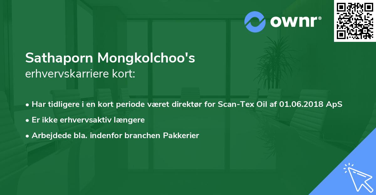 Sathaporn Mongkolchoo's erhvervskarriere kort