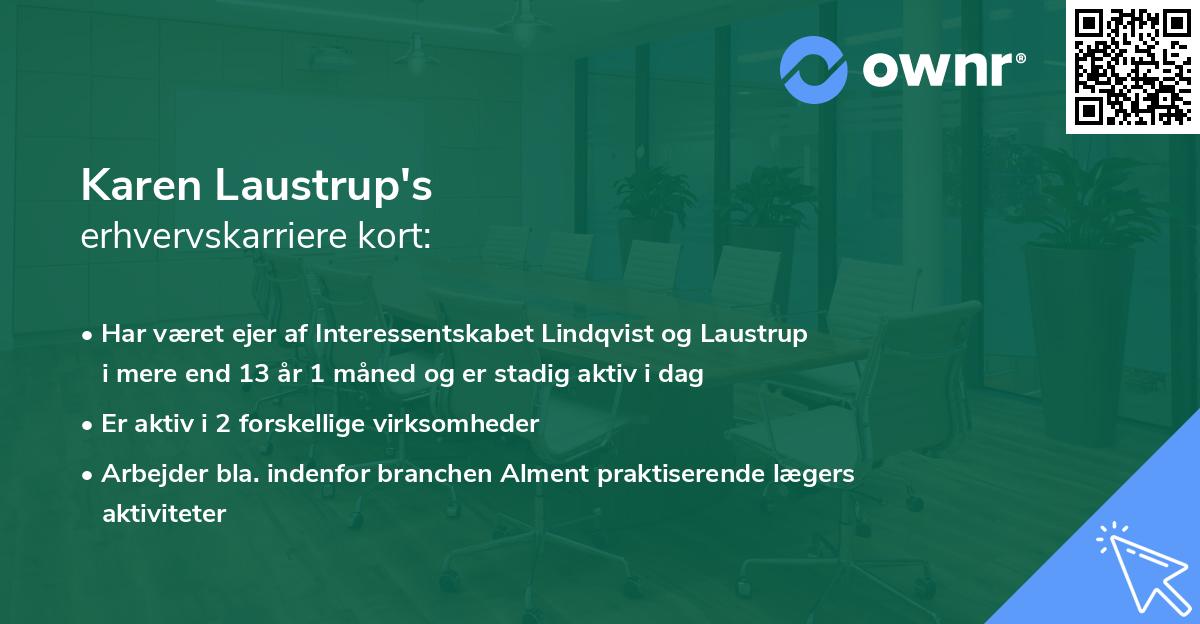 Karen Laustrup's erhvervskarriere kort