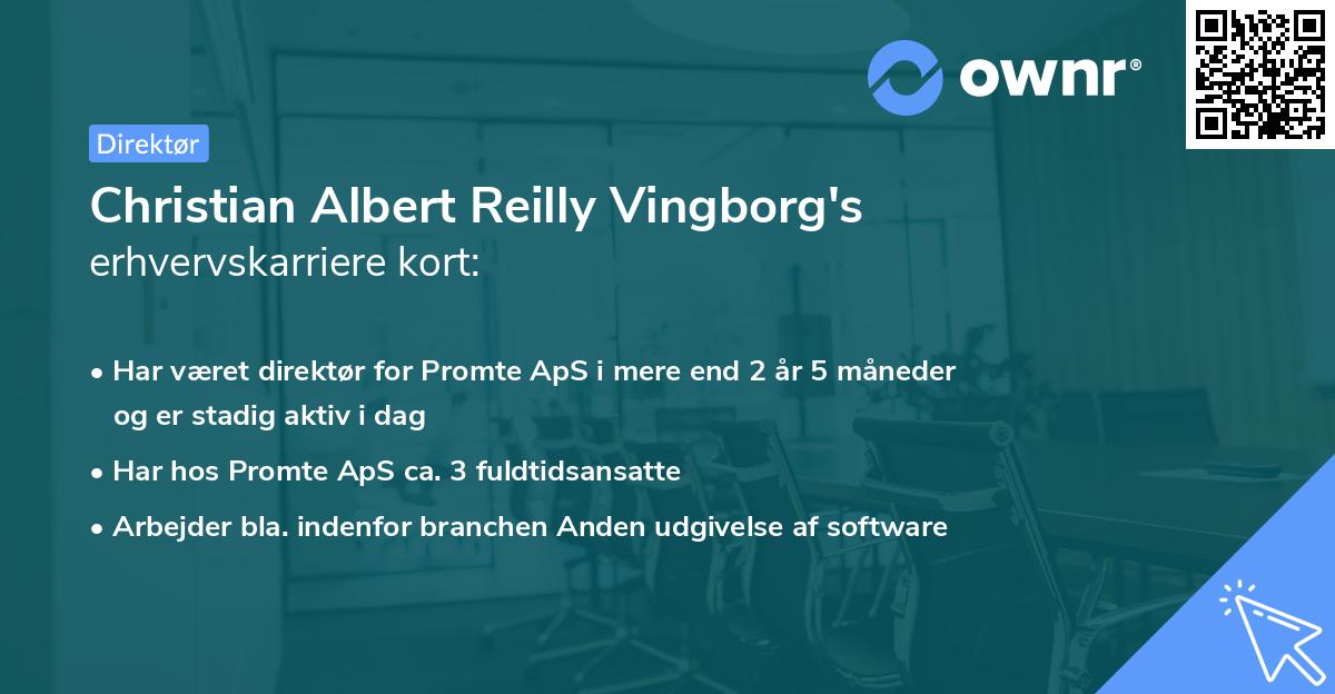 Christian Albert Reilly Vingborg's erhvervskarriere kort