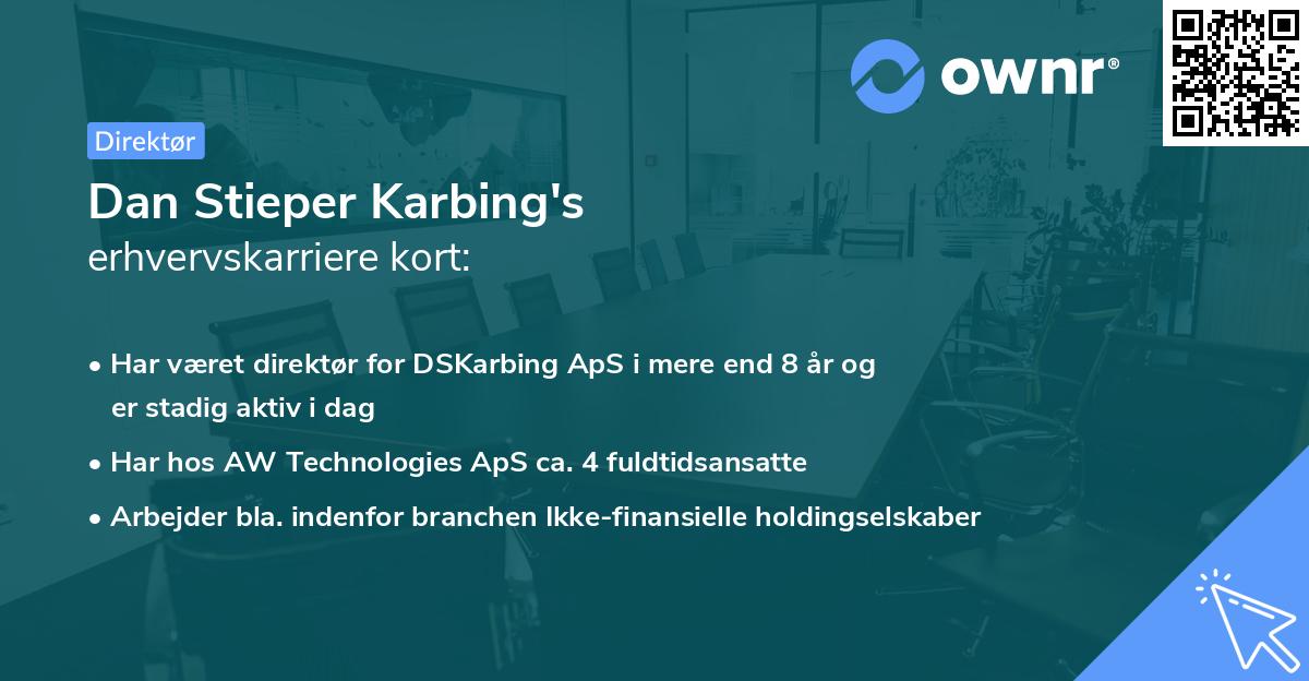 Dan Stieper Karbing's erhvervskarriere kort