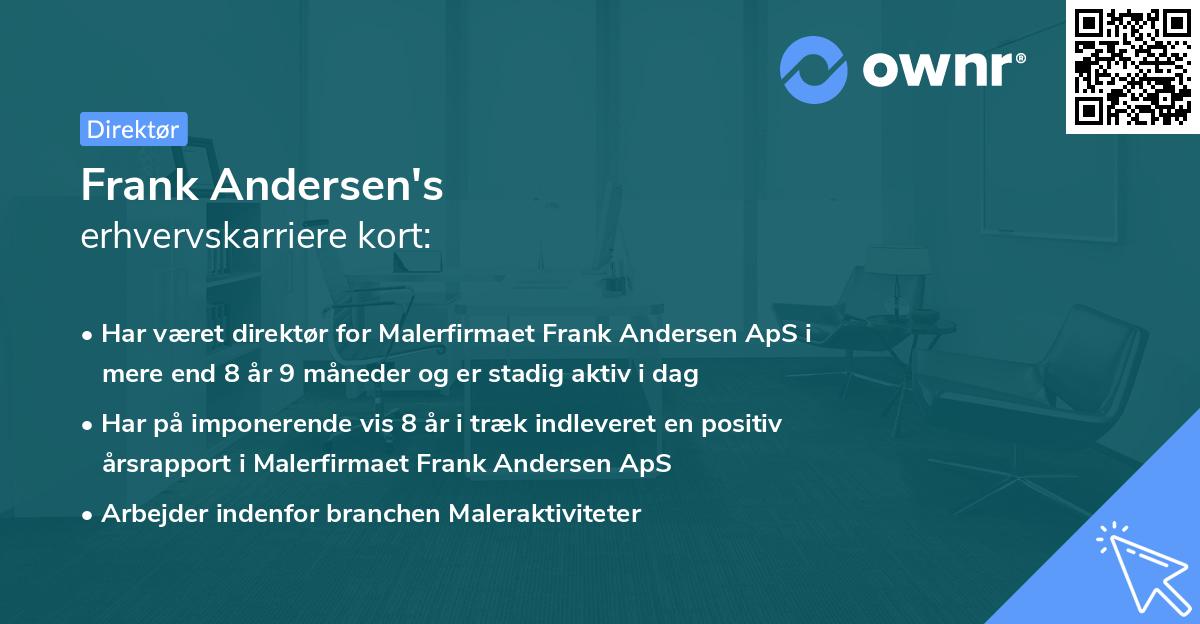 Frank Andersen's erhvervskarriere kort