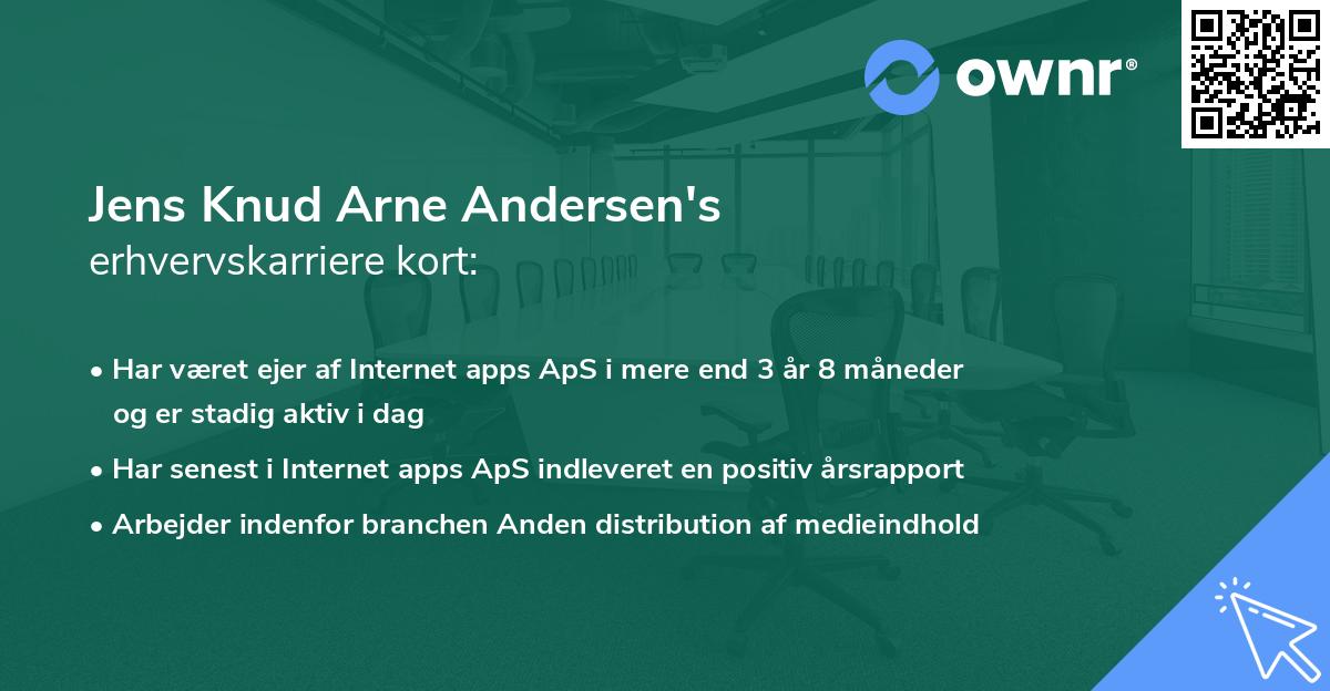 Jens Knud Arne Andersen's erhvervskarriere kort