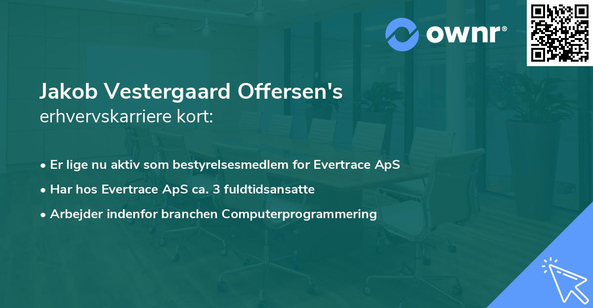 Jakob Vestergaard Offersen's erhvervskarriere kort