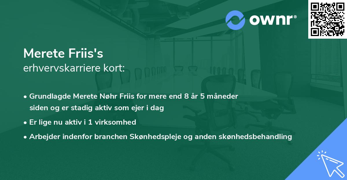 Merete Friis's erhvervskarriere kort