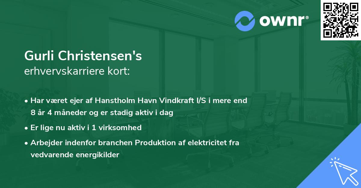 Gurli Christensen's erhvervskarriere kort