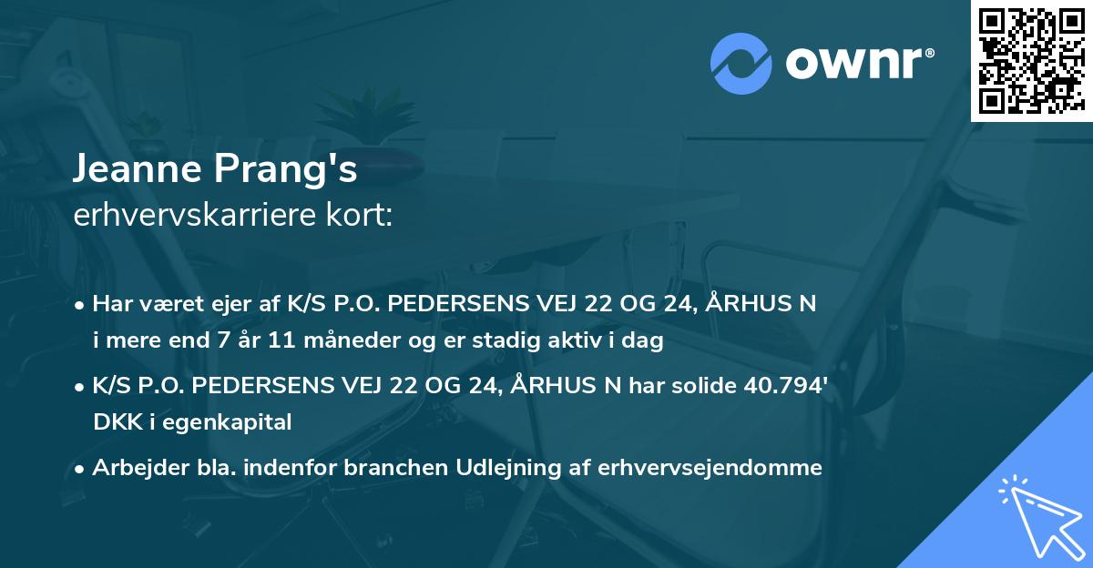 Jeanne Prang's erhvervskarriere kort