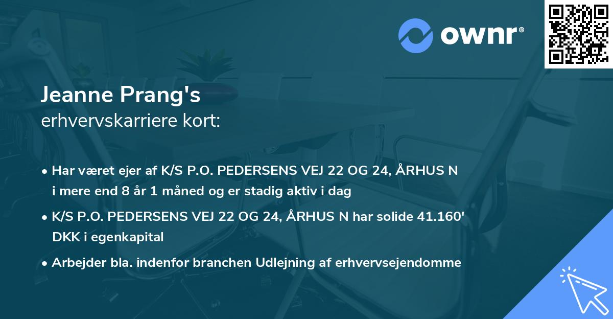 Jeanne Prang's erhvervskarriere kort