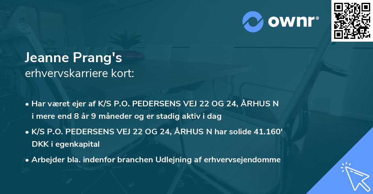Jeanne Prang's erhvervskarriere kort