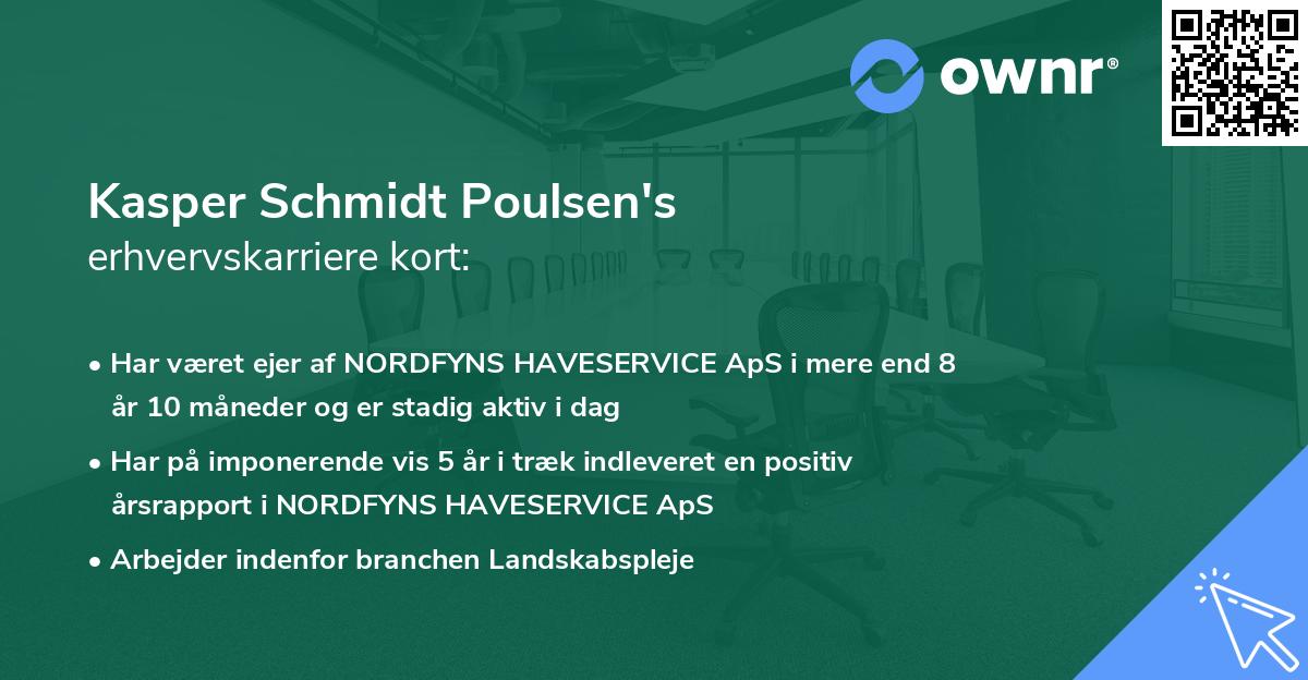 Kasper Schmidt Poulsen's erhvervskarriere kort