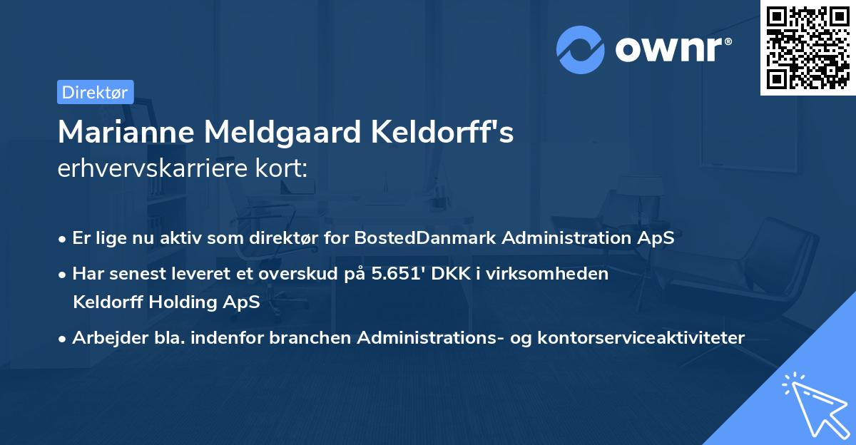 Marianne Meldgaard Keldorff's erhvervskarriere kort