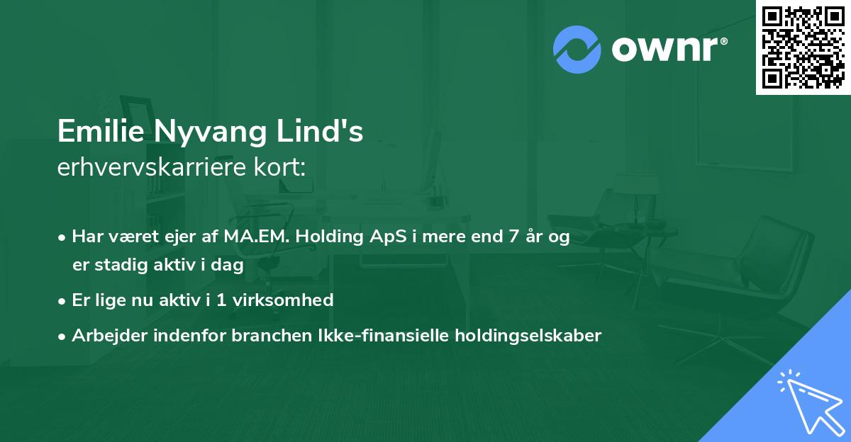 Emilie Nyvang Lind's erhvervskarriere kort