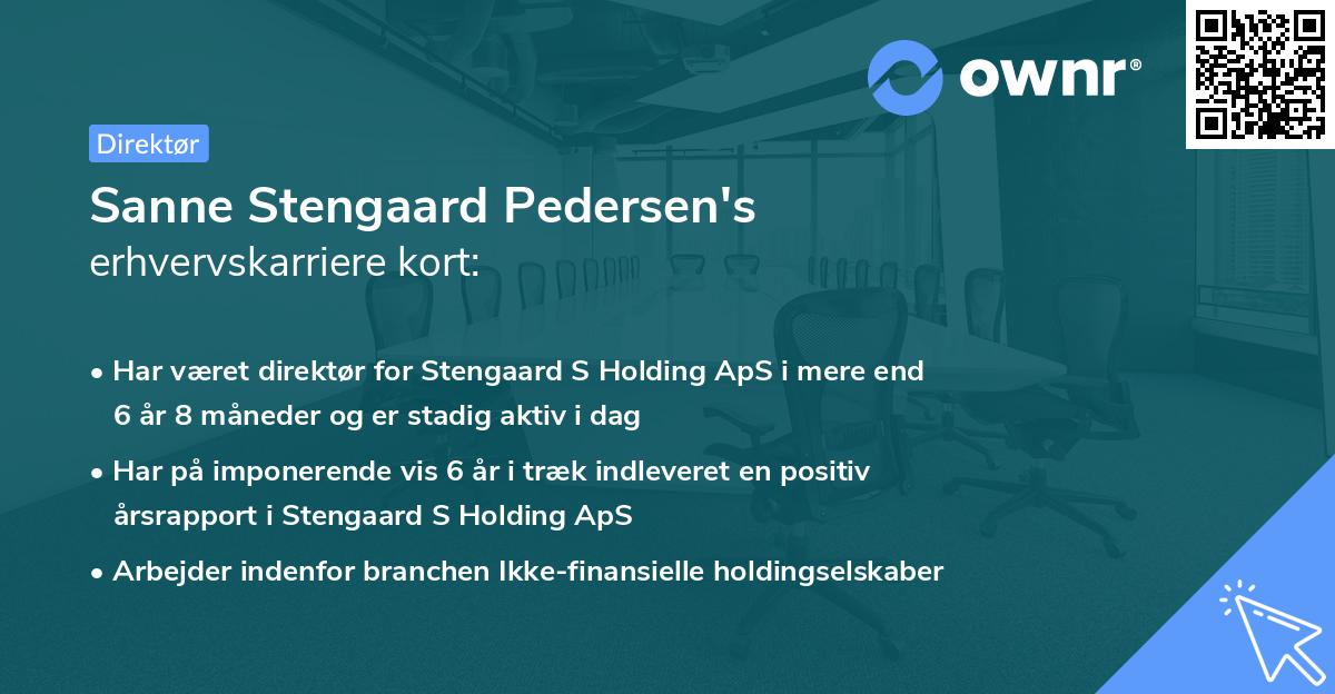 Sanne Stengaard Pedersen's erhvervskarriere kort
